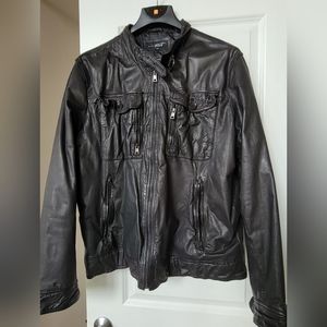 Genuine leather mens jacket